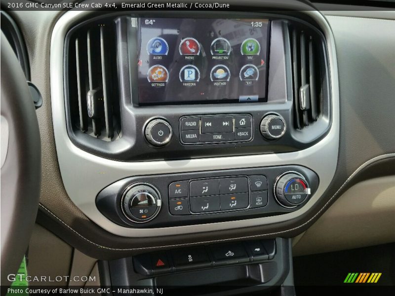 Emerald Green Metallic / Cocoa/Dune 2016 GMC Canyon SLE Crew Cab 4x4