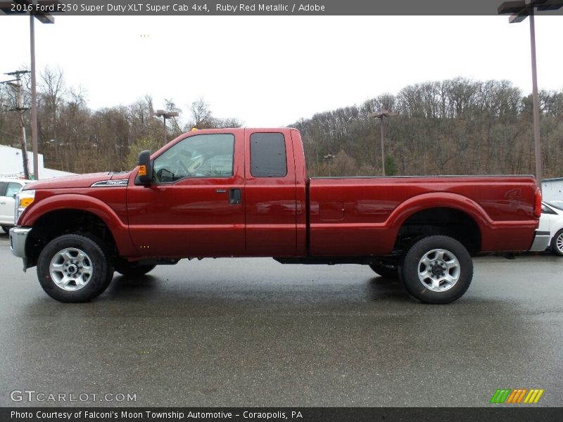 Ruby Red Metallic / Adobe 2016 Ford F250 Super Duty XLT Super Cab 4x4