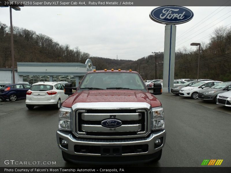 Ruby Red Metallic / Adobe 2016 Ford F250 Super Duty XLT Super Cab 4x4
