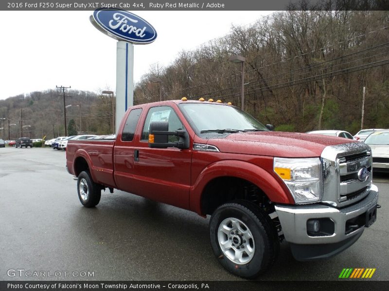 Ruby Red Metallic / Adobe 2016 Ford F250 Super Duty XLT Super Cab 4x4