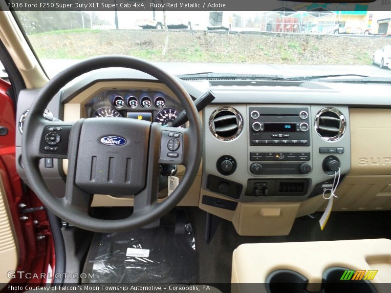 Ruby Red Metallic / Adobe 2016 Ford F250 Super Duty XLT Super Cab 4x4