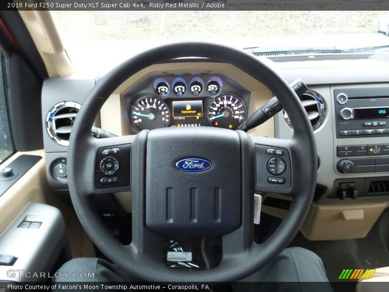 Ruby Red Metallic / Adobe 2016 Ford F250 Super Duty XLT Super Cab 4x4