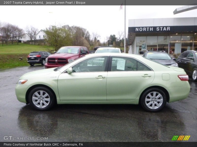 Jasper Green Pearl / Bisque 2007 Toyota Camry Hybrid
