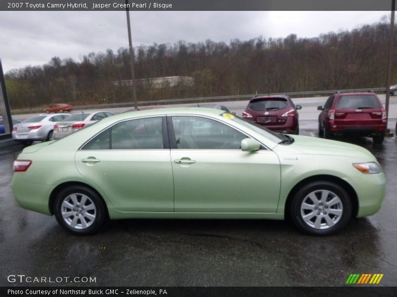 Jasper Green Pearl / Bisque 2007 Toyota Camry Hybrid