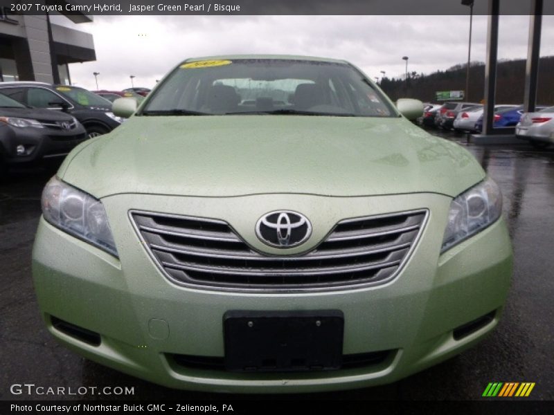 Jasper Green Pearl / Bisque 2007 Toyota Camry Hybrid