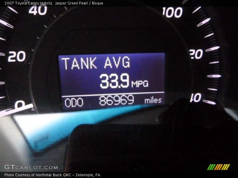 Jasper Green Pearl / Bisque 2007 Toyota Camry Hybrid