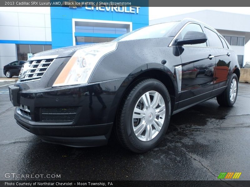 Black Ice Metallic / Shale/Brownstone 2013 Cadillac SRX Luxury AWD