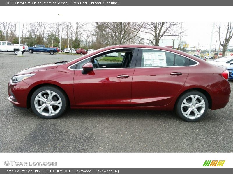 Siren Red Tintcoat / Jet Black 2016 Chevrolet Cruze Premier Sedan