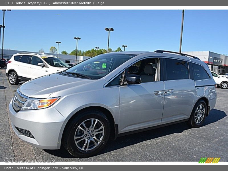 Alabaster Silver Metallic / Beige 2013 Honda Odyssey EX-L