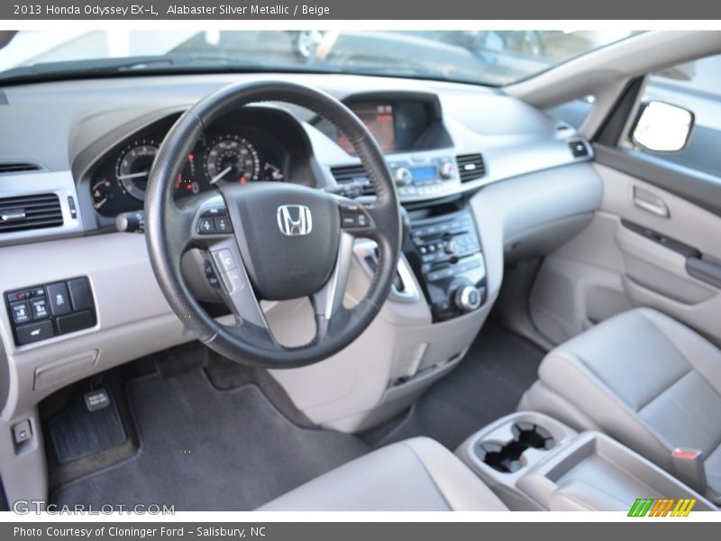 Alabaster Silver Metallic / Beige 2013 Honda Odyssey EX-L