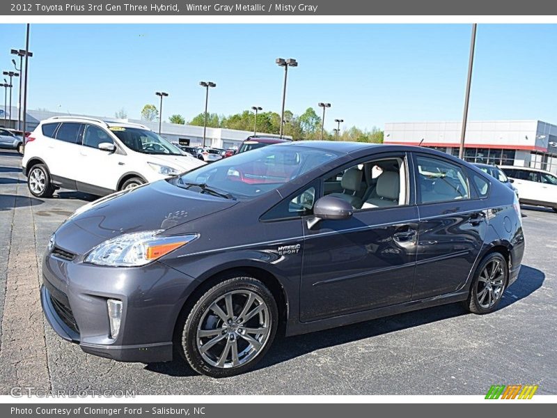 Winter Gray Metallic / Misty Gray 2012 Toyota Prius 3rd Gen Three Hybrid