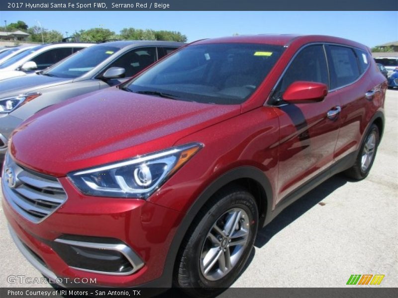 Serrano Red / Beige 2017 Hyundai Santa Fe Sport FWD