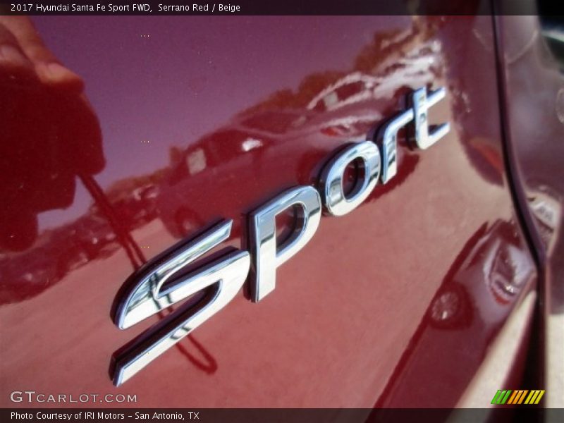 Serrano Red / Beige 2017 Hyundai Santa Fe Sport FWD
