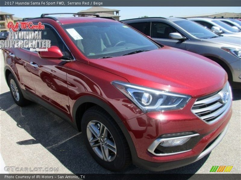 Serrano Red / Beige 2017 Hyundai Santa Fe Sport FWD