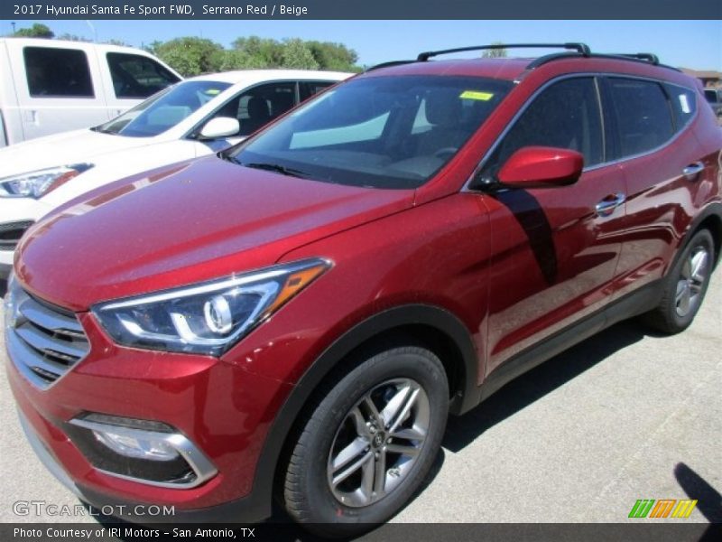 Serrano Red / Beige 2017 Hyundai Santa Fe Sport FWD
