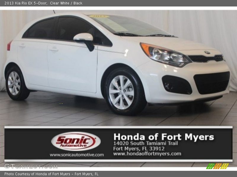 Clear White / Black 2013 Kia Rio EX 5-Door
