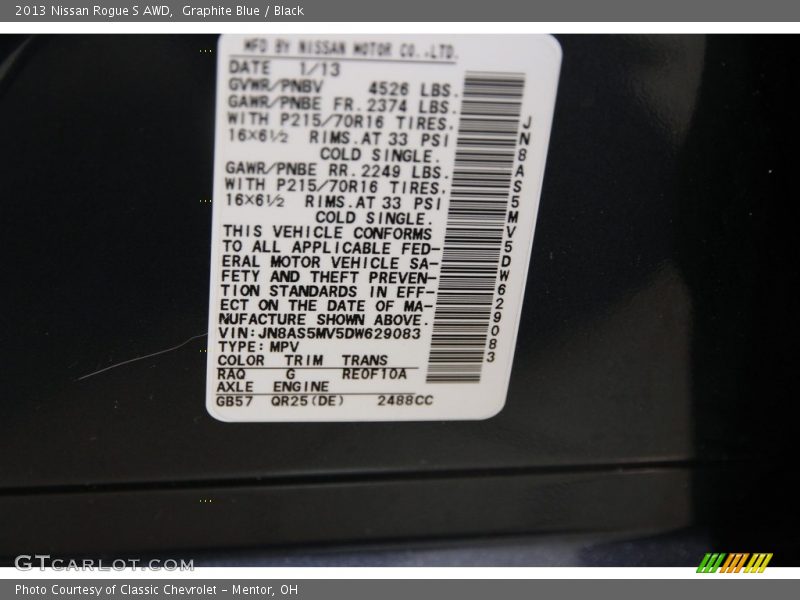 Graphite Blue / Black 2013 Nissan Rogue S AWD