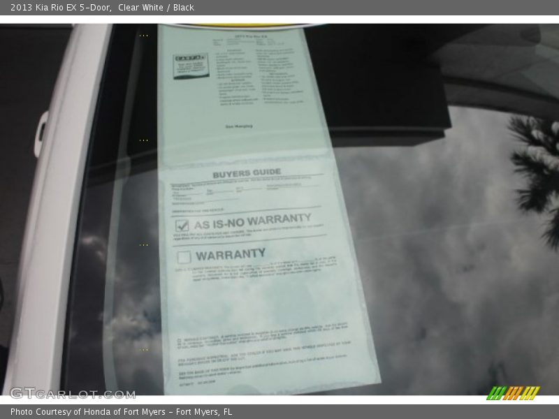 Clear White / Black 2013 Kia Rio EX 5-Door
