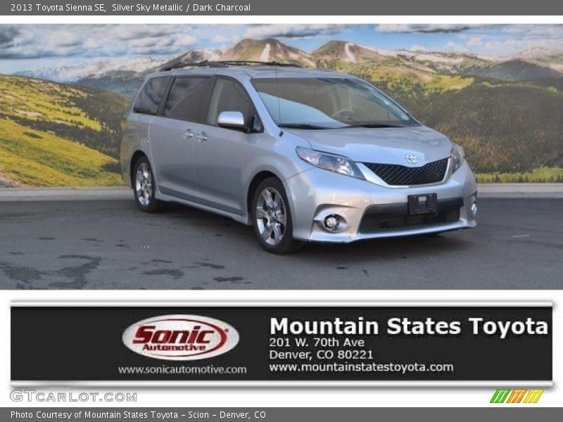 Silver Sky Metallic / Dark Charcoal 2013 Toyota Sienna SE