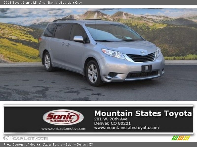Silver Sky Metallic / Light Gray 2013 Toyota Sienna LE