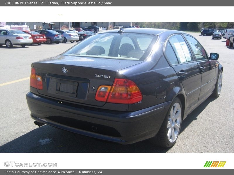 Black Sapphire Metallic / Sand 2003 BMW 3 Series 325i Sedan