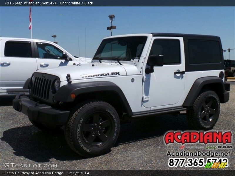 Bright White / Black 2016 Jeep Wrangler Sport 4x4