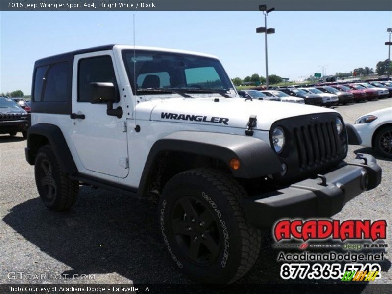 Bright White / Black 2016 Jeep Wrangler Sport 4x4