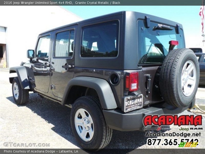 Granite Crystal Metallic / Black 2016 Jeep Wrangler Unlimited Sport 4x4 RHD