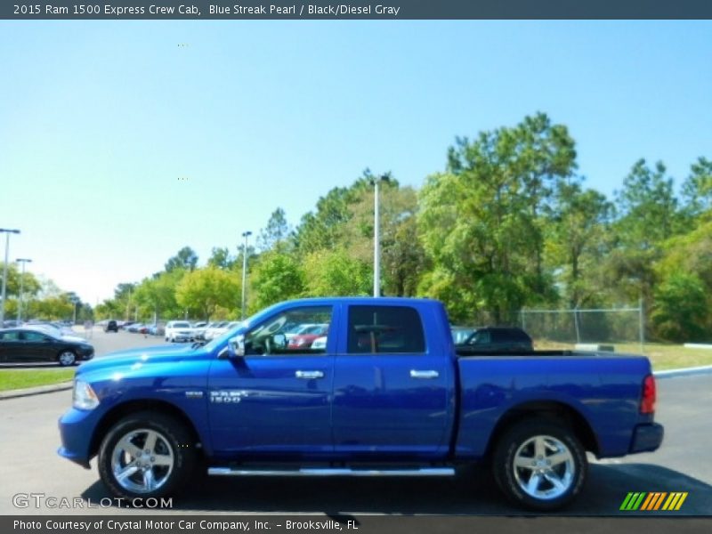 Blue Streak Pearl / Black/Diesel Gray 2015 Ram 1500 Express Crew Cab