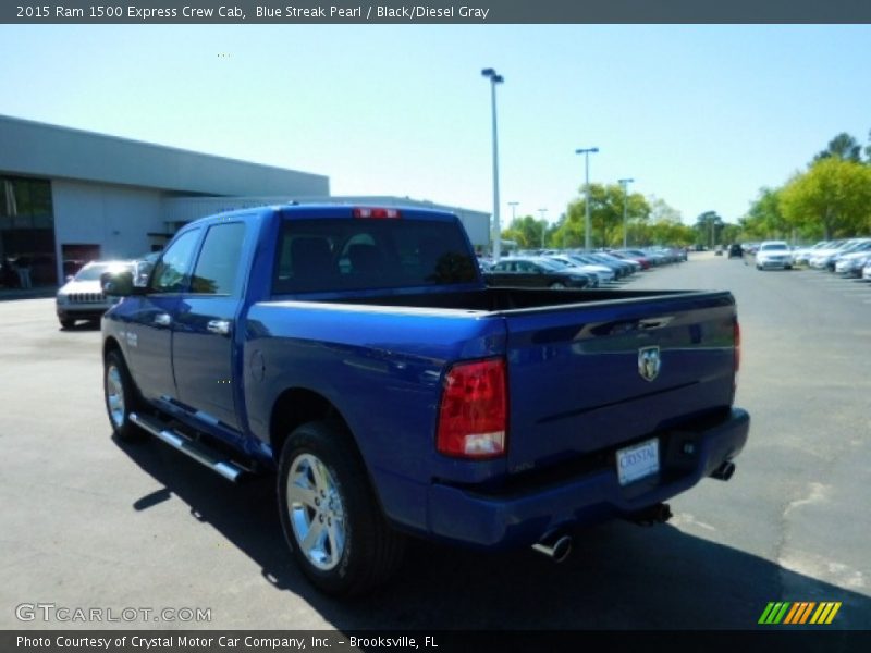 Blue Streak Pearl / Black/Diesel Gray 2015 Ram 1500 Express Crew Cab
