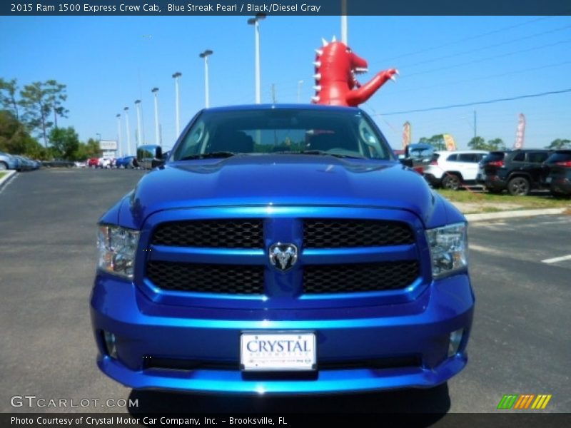 Blue Streak Pearl / Black/Diesel Gray 2015 Ram 1500 Express Crew Cab