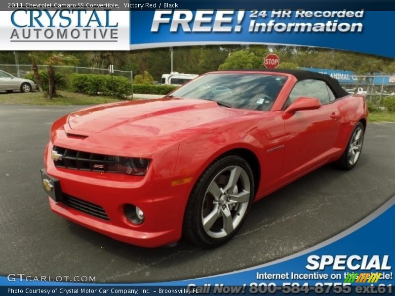 Victory Red / Black 2011 Chevrolet Camaro SS Convertible