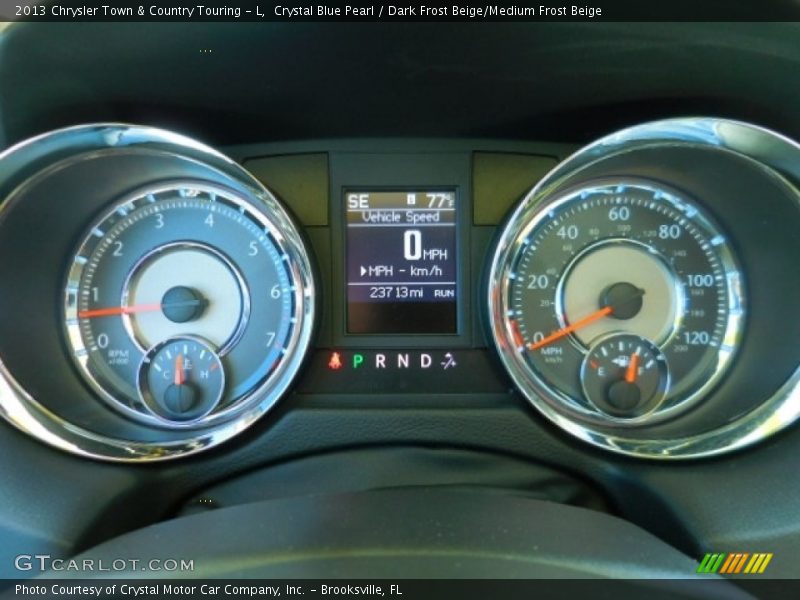Crystal Blue Pearl / Dark Frost Beige/Medium Frost Beige 2013 Chrysler Town & Country Touring - L