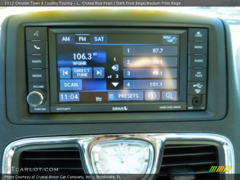 Crystal Blue Pearl / Dark Frost Beige/Medium Frost Beige 2013 Chrysler Town & Country Touring - L