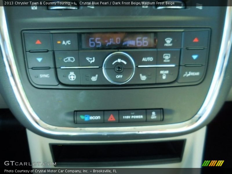Crystal Blue Pearl / Dark Frost Beige/Medium Frost Beige 2013 Chrysler Town & Country Touring - L