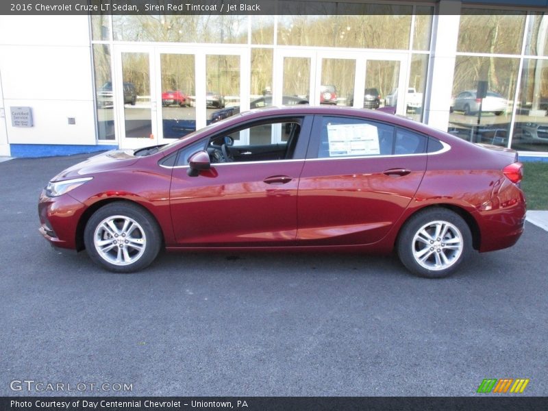 Siren Red Tintcoat / Jet Black 2016 Chevrolet Cruze LT Sedan