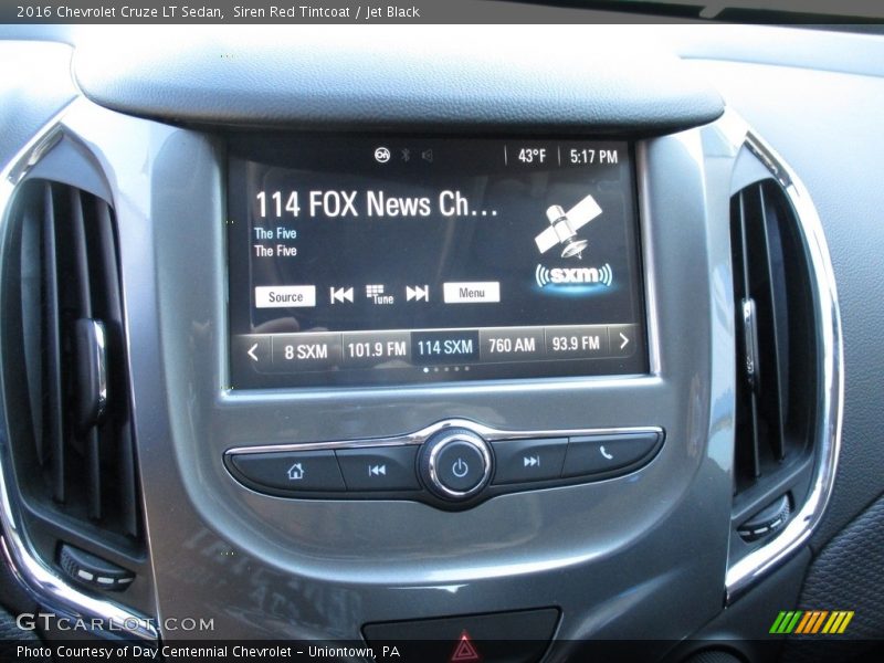 Siren Red Tintcoat / Jet Black 2016 Chevrolet Cruze LT Sedan