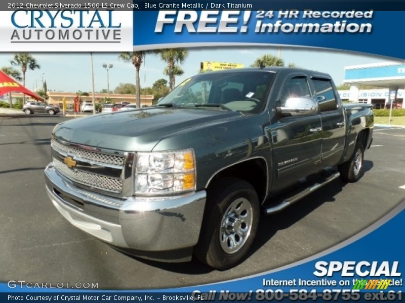 Blue Granite Metallic / Dark Titanium 2012 Chevrolet Silverado 1500 LS Crew Cab
