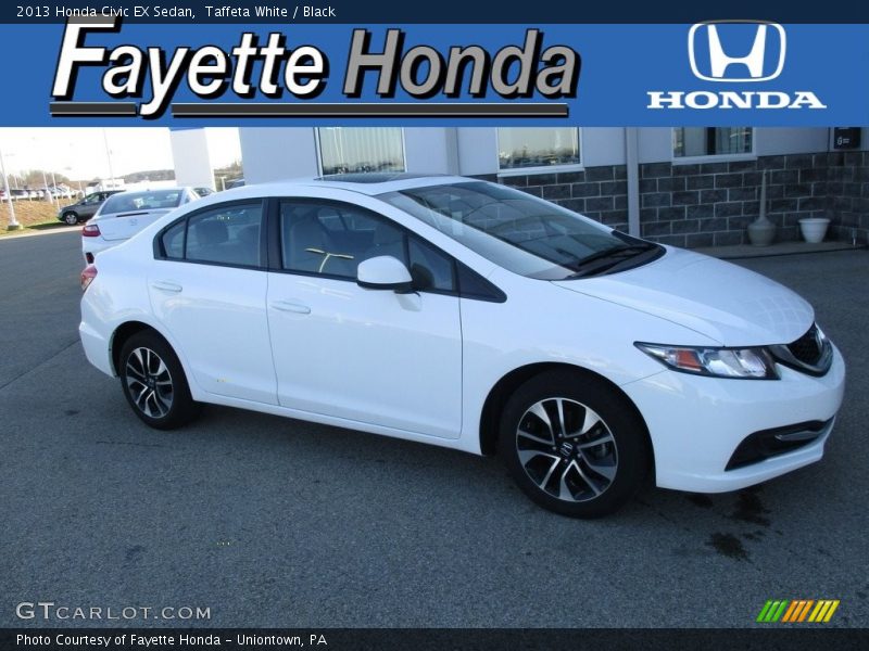 Taffeta White / Black 2013 Honda Civic EX Sedan