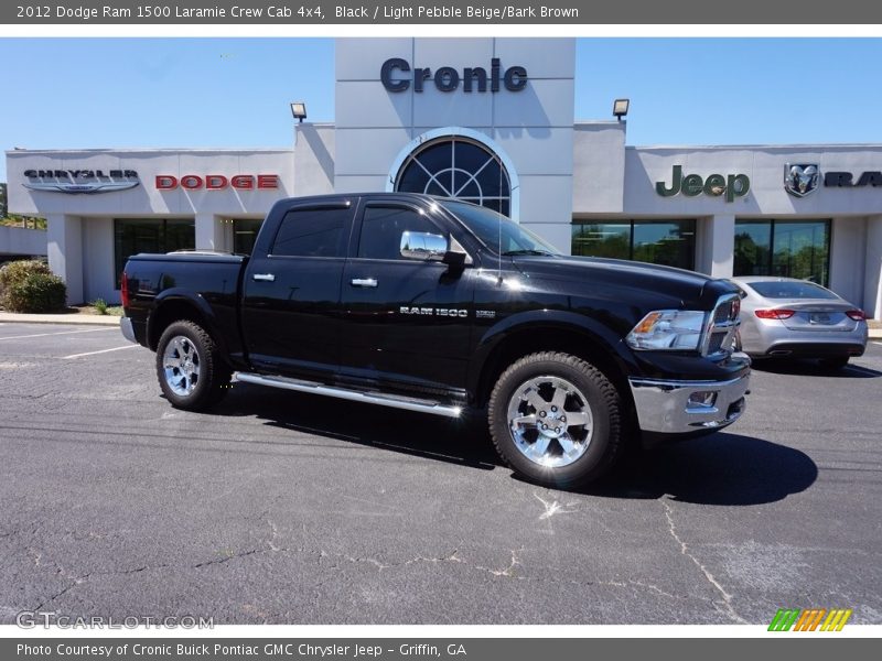Black / Light Pebble Beige/Bark Brown 2012 Dodge Ram 1500 Laramie Crew Cab 4x4