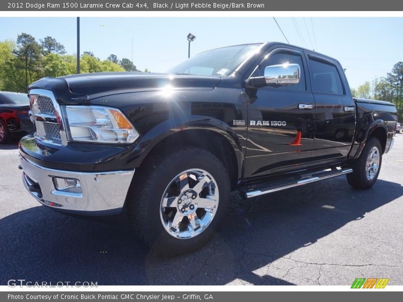 Black / Light Pebble Beige/Bark Brown 2012 Dodge Ram 1500 Laramie Crew Cab 4x4