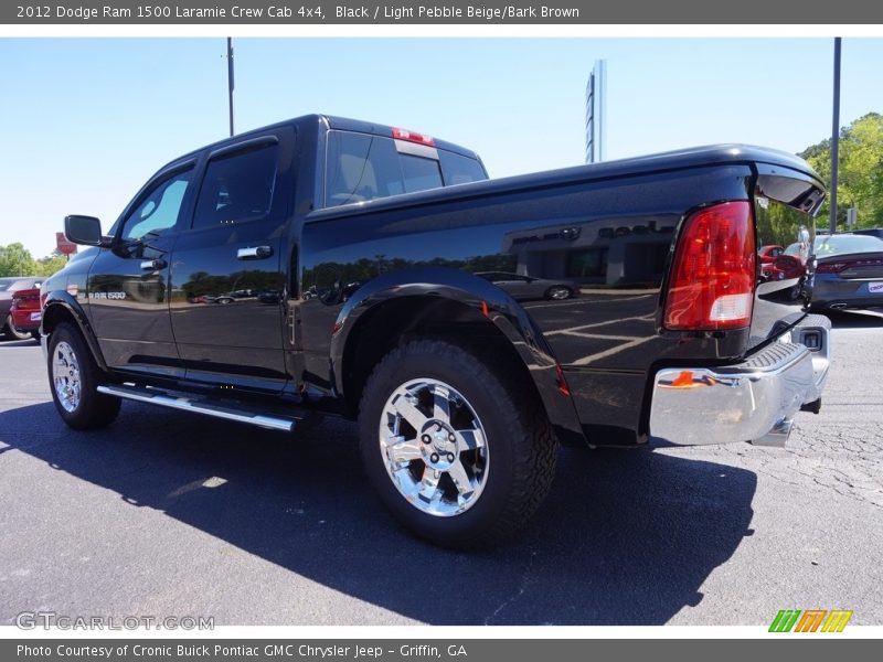 Black / Light Pebble Beige/Bark Brown 2012 Dodge Ram 1500 Laramie Crew Cab 4x4