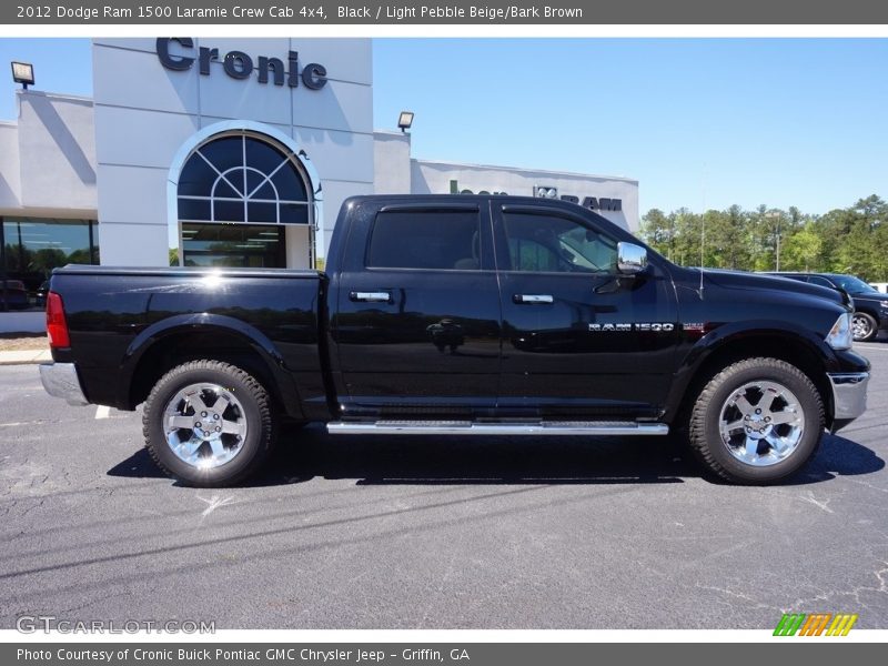 Black / Light Pebble Beige/Bark Brown 2012 Dodge Ram 1500 Laramie Crew Cab 4x4