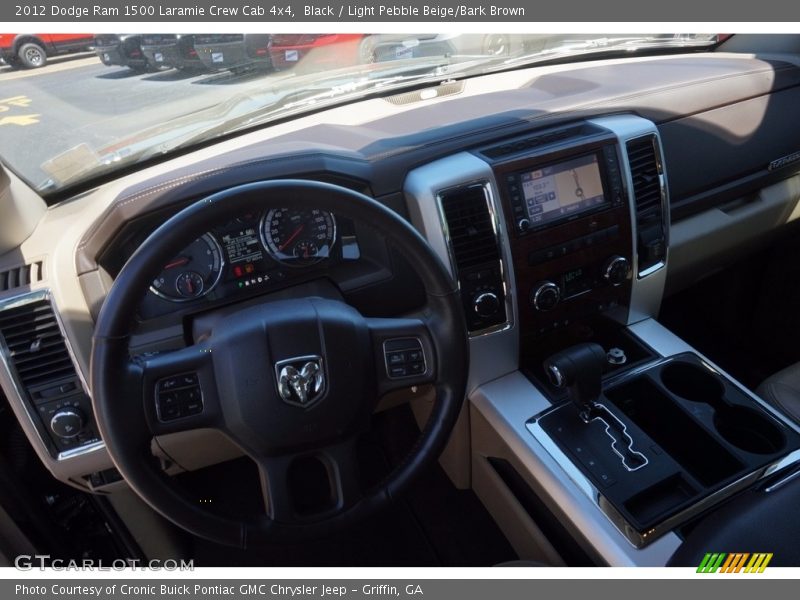 Black / Light Pebble Beige/Bark Brown 2012 Dodge Ram 1500 Laramie Crew Cab 4x4