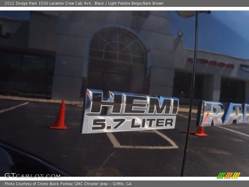 Black / Light Pebble Beige/Bark Brown 2012 Dodge Ram 1500 Laramie Crew Cab 4x4