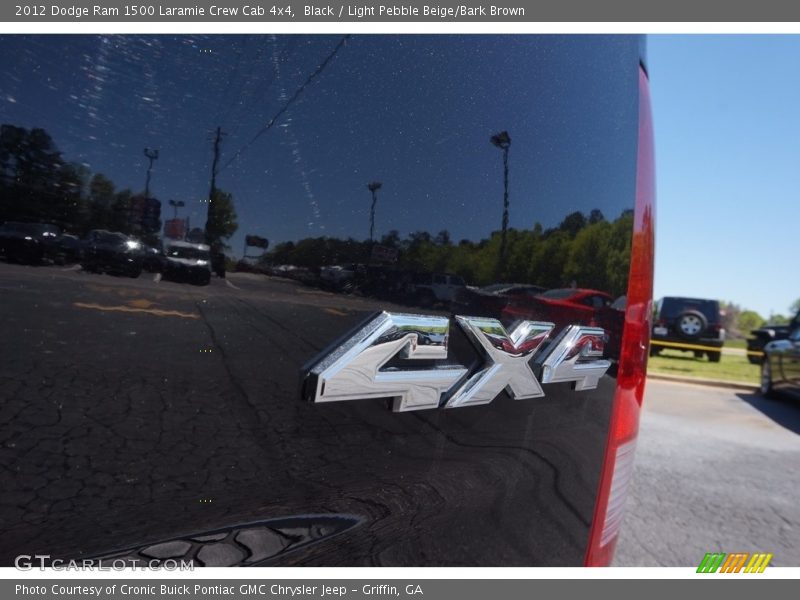Black / Light Pebble Beige/Bark Brown 2012 Dodge Ram 1500 Laramie Crew Cab 4x4