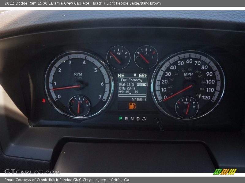 Black / Light Pebble Beige/Bark Brown 2012 Dodge Ram 1500 Laramie Crew Cab 4x4