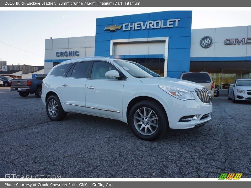 Summit White / Light Titanium/Dark Titanium 2016 Buick Enclave Leather
