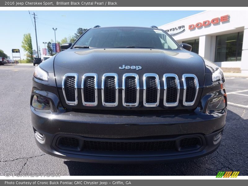 Brilliant Black Crystal Pearl / Black 2016 Jeep Cherokee Sport