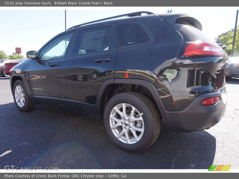 Brilliant Black Crystal Pearl / Black 2016 Jeep Cherokee Sport